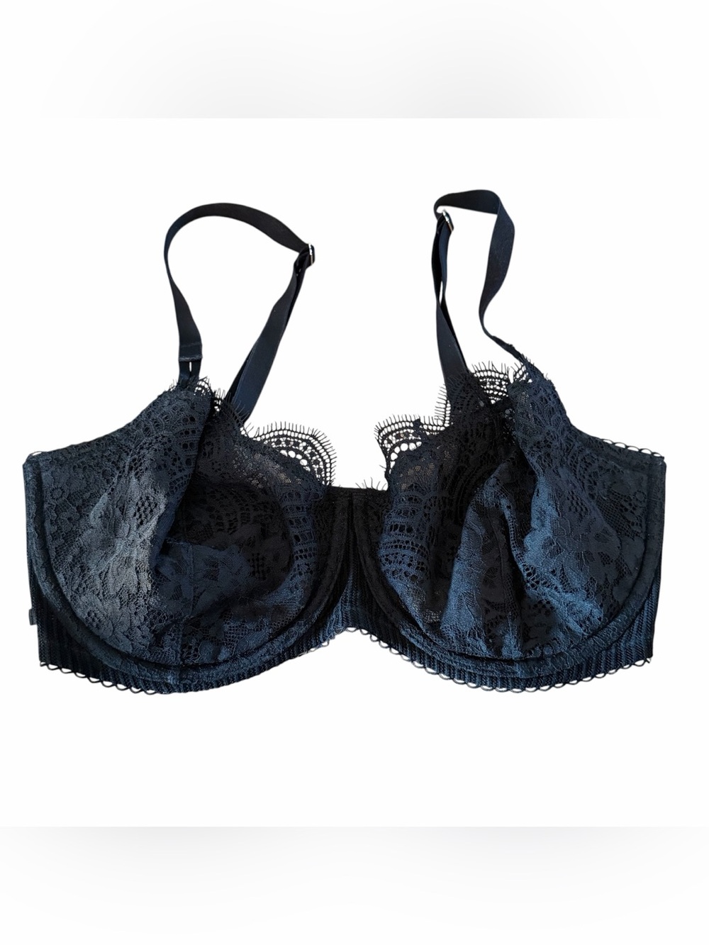 Victoria's Secret Black Lace Push-Up Without Padding Sheer Bra
